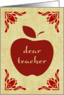 dear teacher... THANK YOU! (elegant apple) card