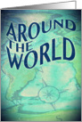 around the world theme party invitation card