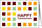 happy thanksgiving : mod squares card