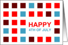happy 4th of july : mod squares card