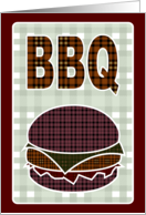 plaid BBQ Invitation card