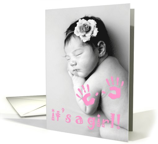 it's a girl! : customizable picture card (1103258)