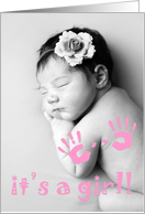 it’s a girl! : customizable picture card