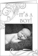 it’s a boy! : flourish picture card