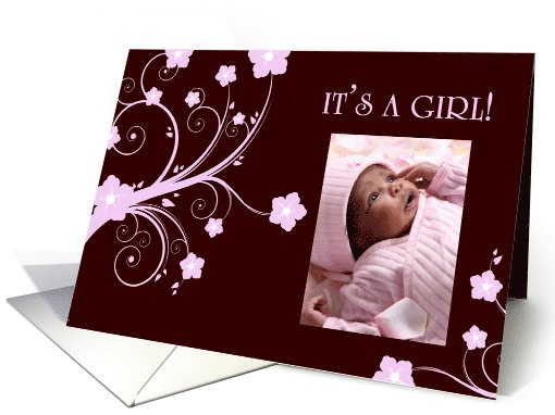 it's a girl! : flowers picture card (1103272)