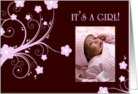 it’s a girl! : flowers picture card