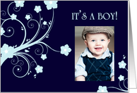 it’s a boy! : flowers picture card