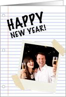 happy new year! : notebook paper photo card
