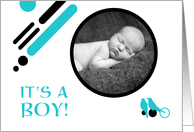 it’s a boy! : mod bird photo card