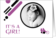 it’s a girl! : mod bird photo card