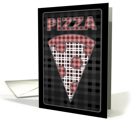 pizza plaid invitation card (1106430)