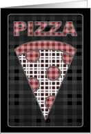 pizza plaid invitation card