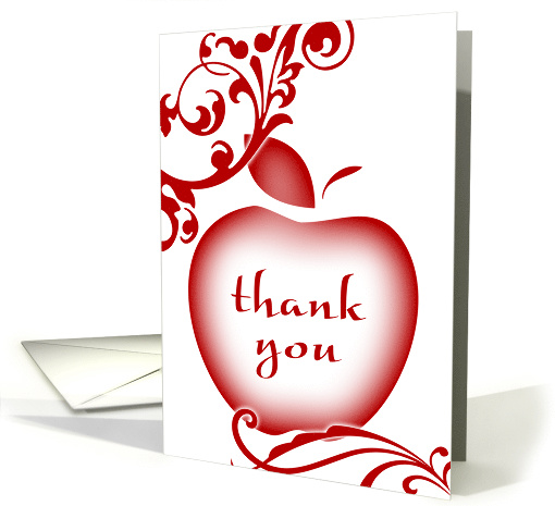 thank you, teacher : floral apple card (1117614)