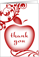 Teacher Appreciation Day : floral apple card
