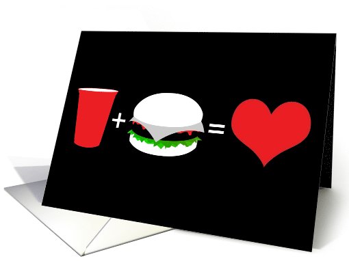 beer + hamburgers = love card (1118010)
