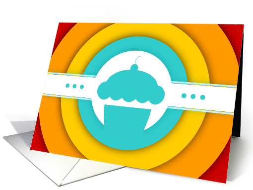 retro cupcake baking party card (1134422)