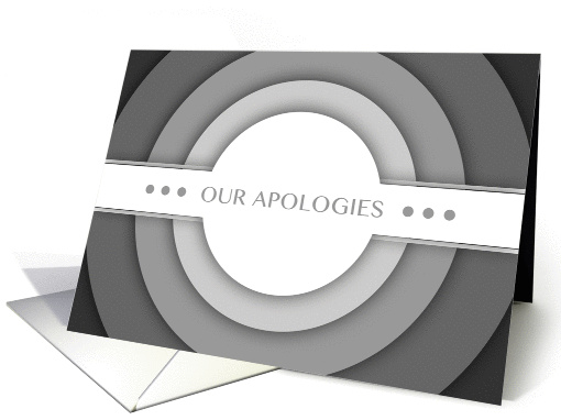 our apologies (blank inside) card (1135330)