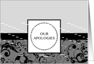 our apologies (blank inside) card
