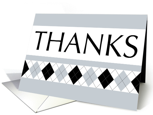 argyle thanks (blank inside) card (1135368)