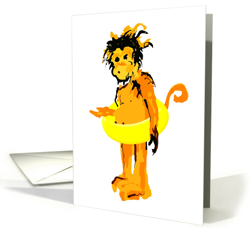 pool party monkey card (1136250)