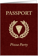 Pizza Party Passport Invitation card