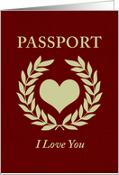 i love you passport card