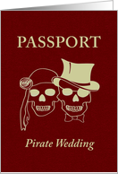 pirate wedding passport invitation card