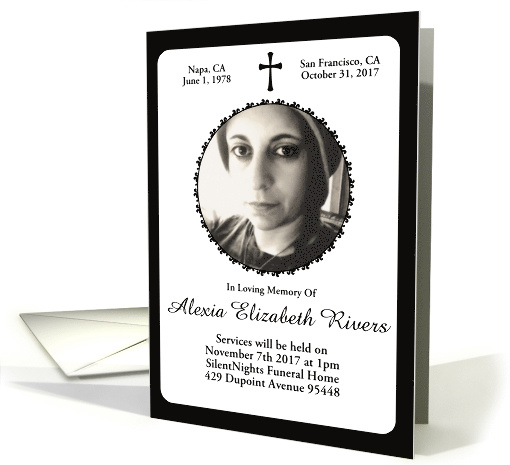 elegant cross memorial invitations card (1251738)