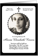 elegant cross memorial invitations card