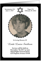 elegant star of david memorial invitations card