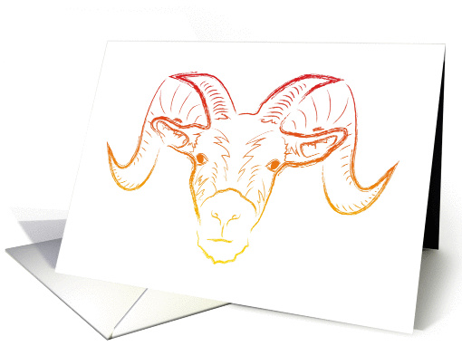 Ram Illustration (blank inside) card (1295628)