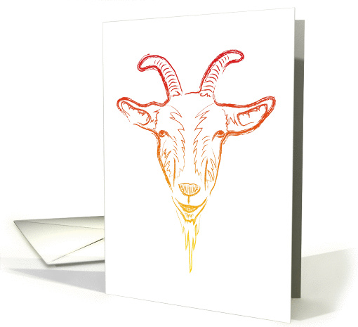 Goat Illustration (blank inside) card (1295630)