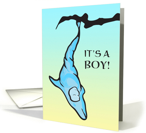 It's a boy! baby announcement (dolphin cocoon) card (1311768)