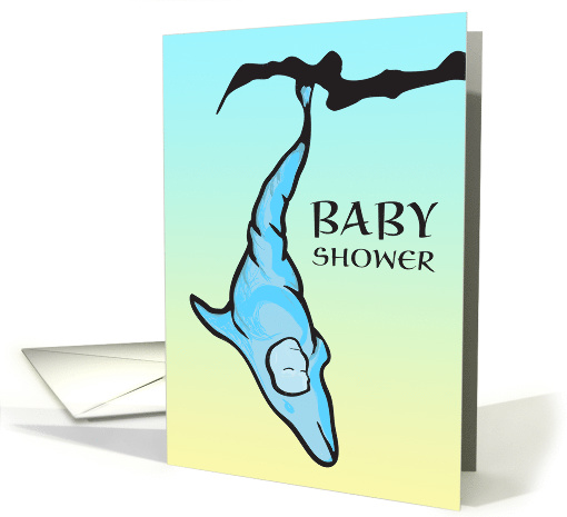 baby shower invitation (dolphin cocoon) card (1311770)