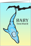 baby shower invitation (dolphin cocoon) card