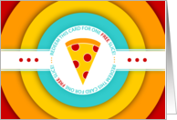 one FREE slice of pizza card