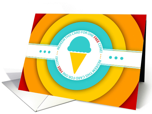one FREE ice cream cone card (1352660)
