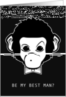 will you be my best man? dapper monkey card