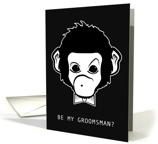 will you be my groomsman? dapper monkey card (1355208)