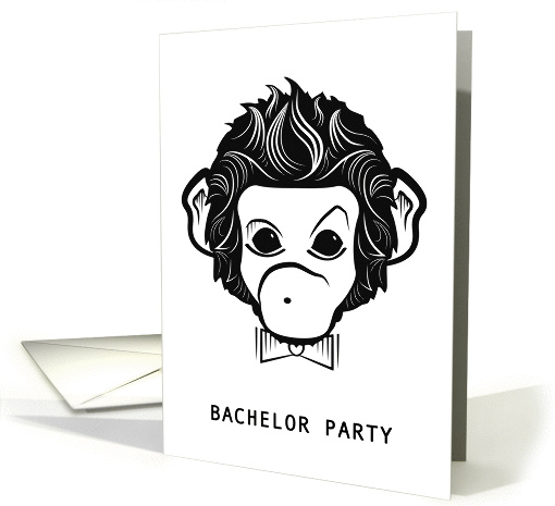 bachelor party invitations dapper monkey card (1355210)
