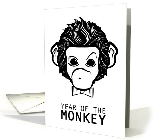 year of the monkey (dapper monkey) card (1355218)
