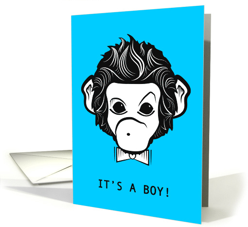it's a boy baby shower invitation (bowtie monkey) card (1355440)