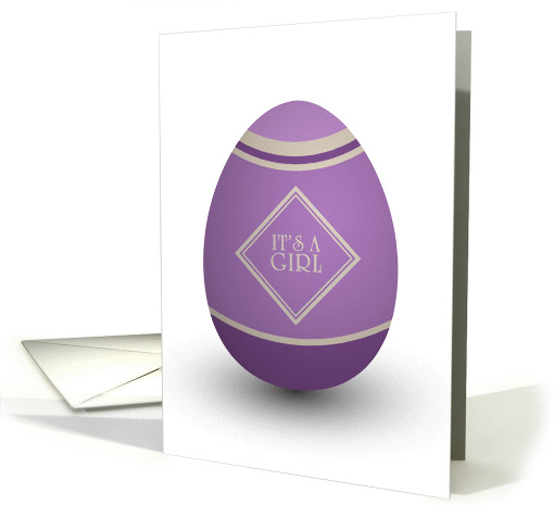 it's a girl stork egg card (1367954)