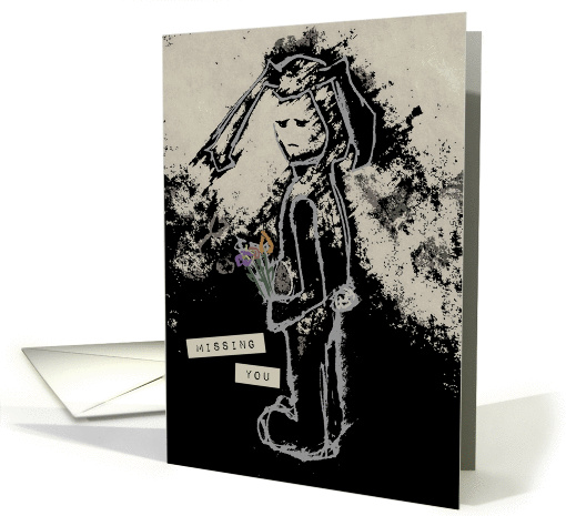 missing you sad bunny card (1368156)