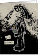 i’m sorry sad bunny card