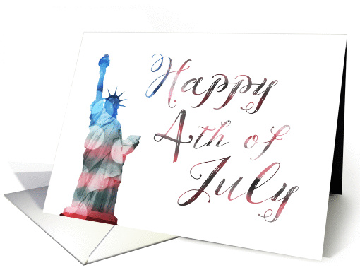 Happy 4th of July (bokeh statue of liberty) card (1406202)