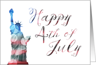 Business Happy 4th of July (bokeh statue of liberty) card