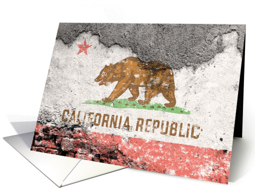 california flag brick wall moving announcement card (1408056)
