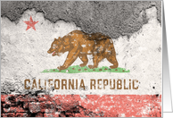 california flag brick wall moving announcement card