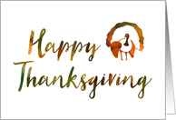 Happy Thanksgiving (bokeh turkey lights) card